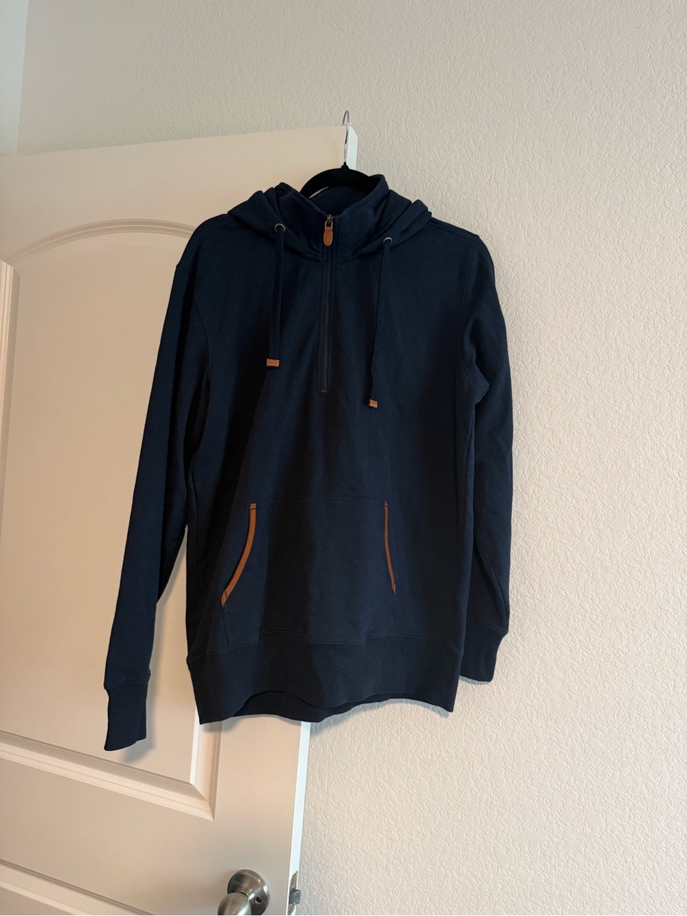 Ariat Navy Hoodie with Brown Trim